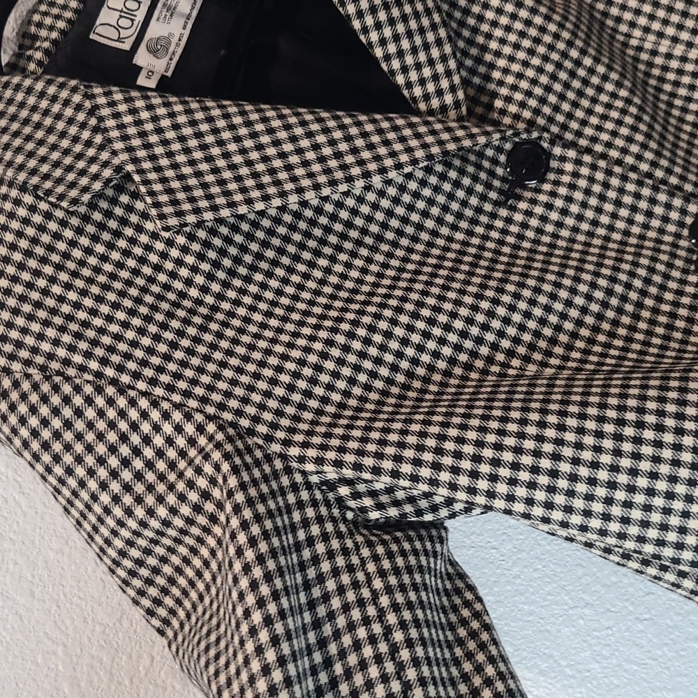 Vintage 1980s-90s Rafaella houndstooth blazer black & white size 10 - Picture 5 of 8